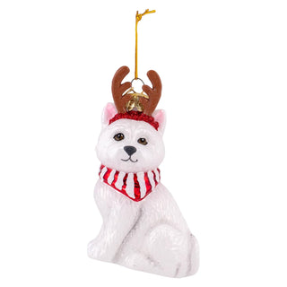 Kurt S. Adler Hanging Ornament, 3.5 Inch, White