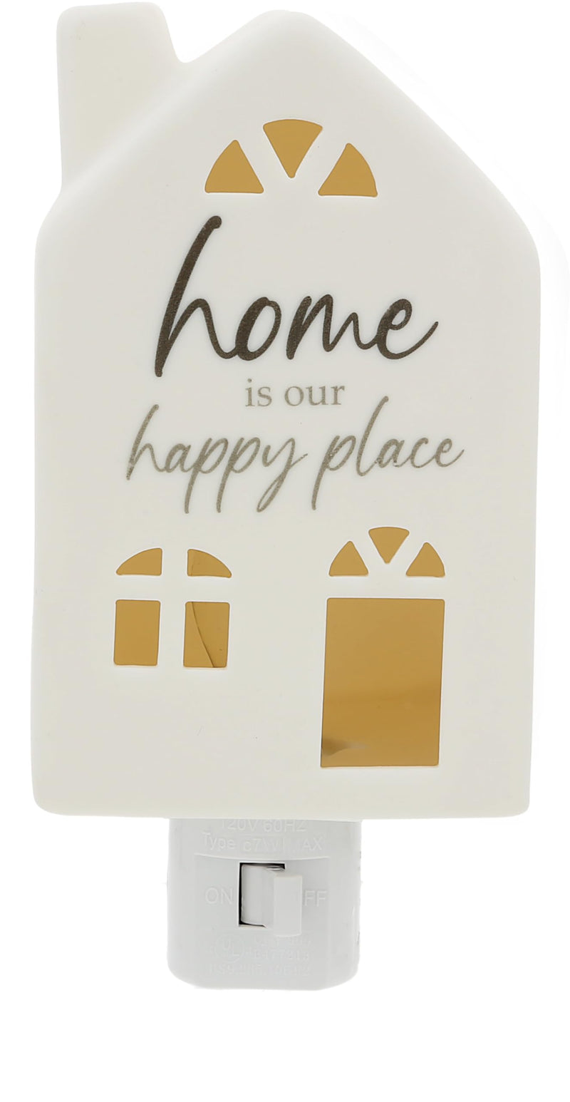 Pavilion - Home is Our Happy Place - Multi-Positional Plug-in Kitchen Bathroom Night Light Home Decor New Home Apartmentwarming Housewarming Gift Family Present