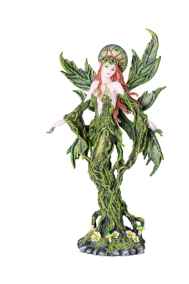 Pacific Trading Giftware Forest Fairy Greenwoman Hand Painted Resin Figurine Statue