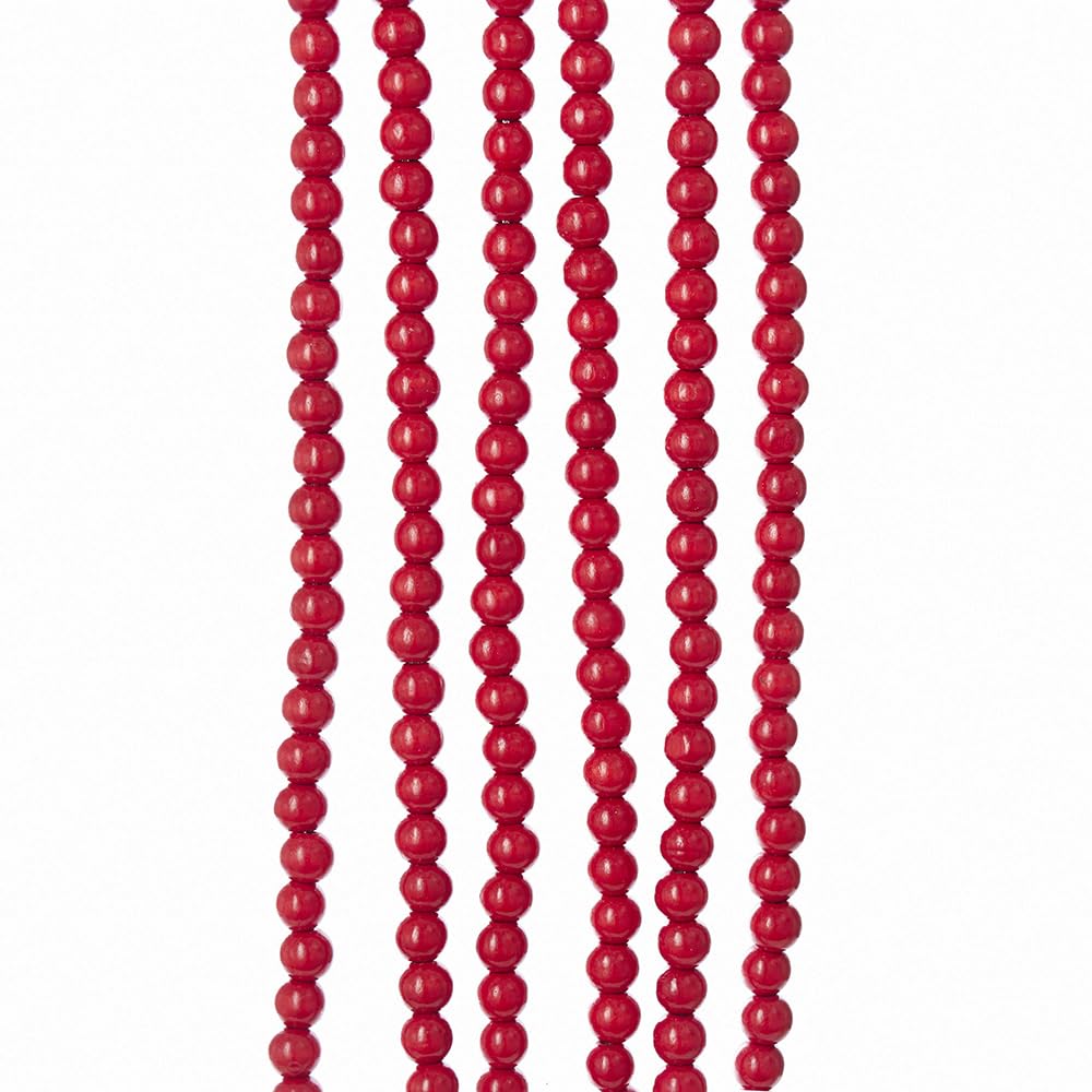 Kurt Adler 9 X 14mm Wooden Red Bead Garland