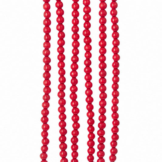 Kurt Adler 9 X 14mm Wooden Red Bead Garland