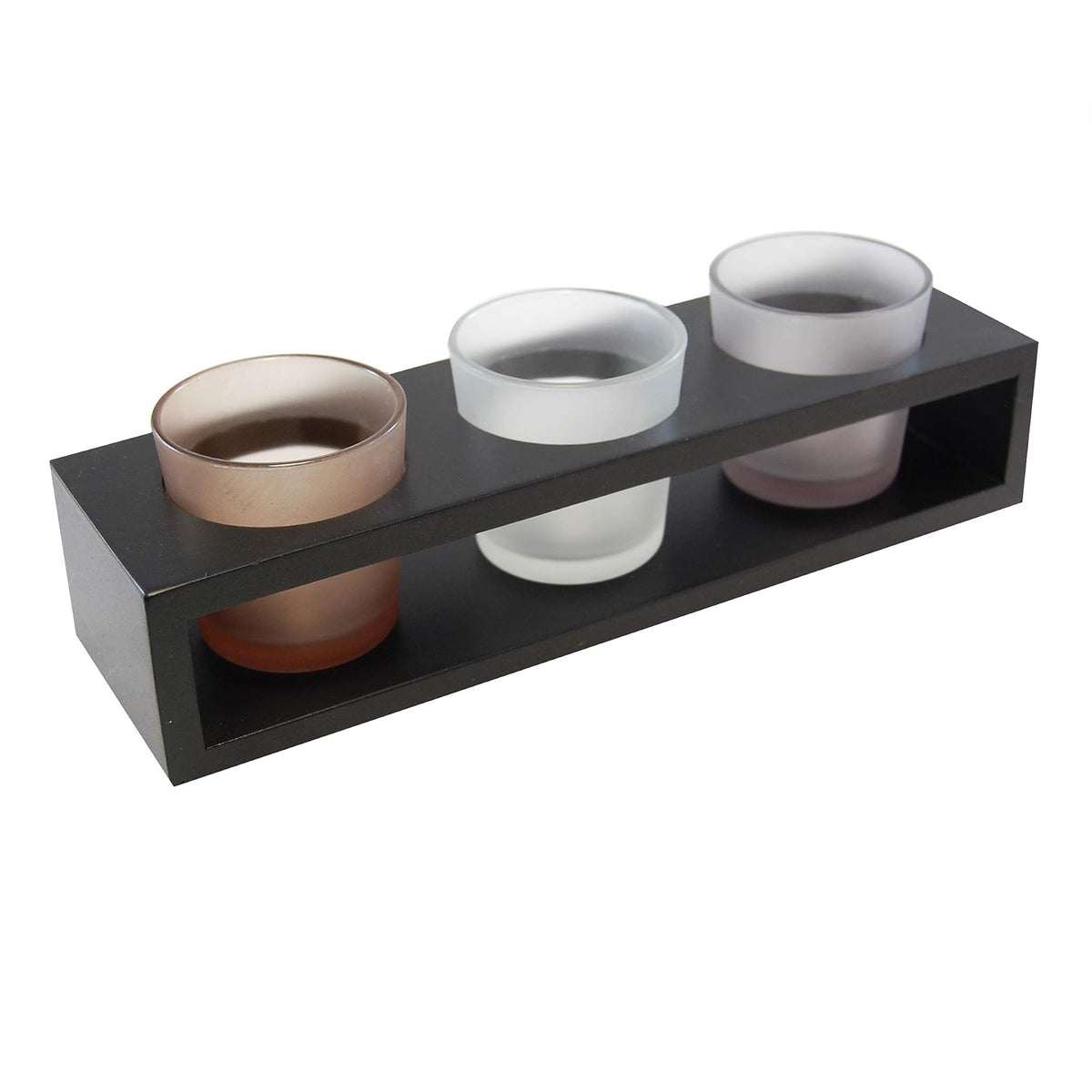 Lumabase Candle Holder, 10" x 3" x 2", Warm Black