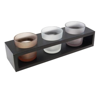 Lumabase Candle Holder, 10" x 3" x 2", Warm Black
