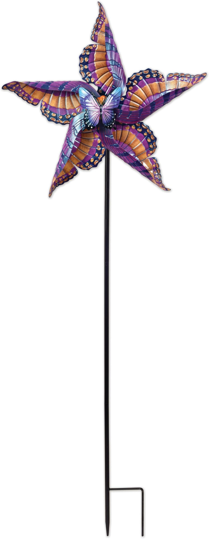 Sunset Vista Design Wind Spinners - Yard and Garden Décor Winged Wind Spinner Sculpture, 43-Inch, Purple Butterfly