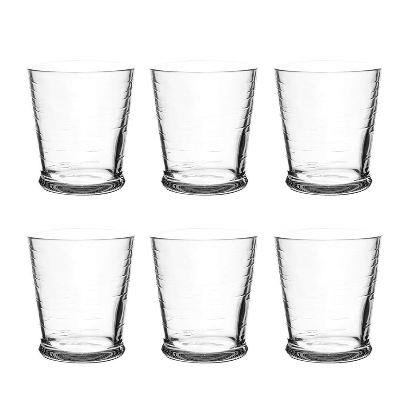 TarHong Cordoba Double Old Fashion Glass, Clear, 16 oz, Premium Plastic, Set of 6