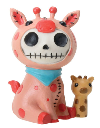 Pacific Trading SUMMIT COLLECTION Furrybones Giraffe Kirin Signature Skeleton in Pink Giraffe Costume with Baby Giraffe Doll