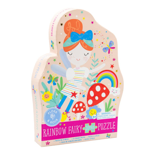 Floss & Rock 42P6331 Fairy Shaped Rainbow Fairy Jigsaw with Shaped Box, 20-Piece Set