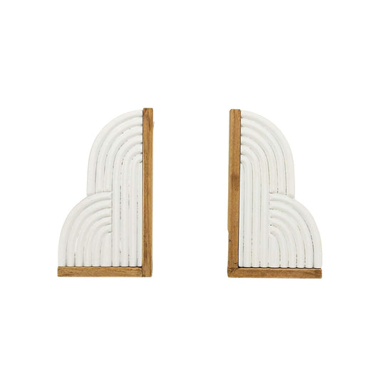 Foreside Home and Garden Bookend, White