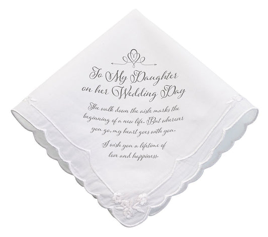 Lillian Rose mens Lillian Rose Daughter Verse Wedding Gift Keepsake Hankie, Multi-colour, One Size US