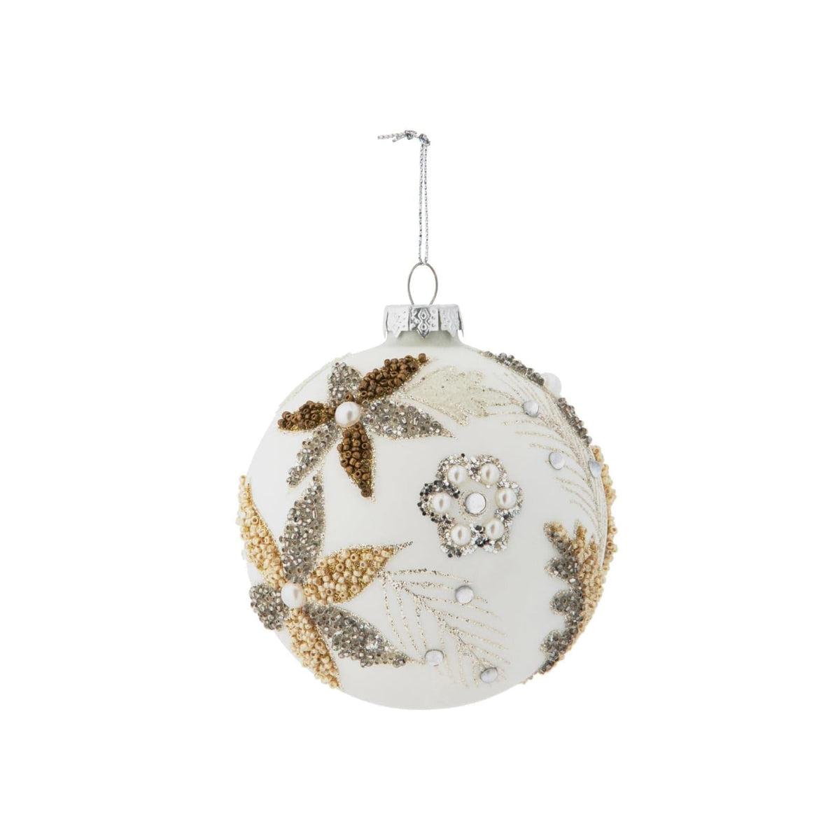 Park Hill Hanging Ornament, 4"L x 4"W x 4.5"H, White