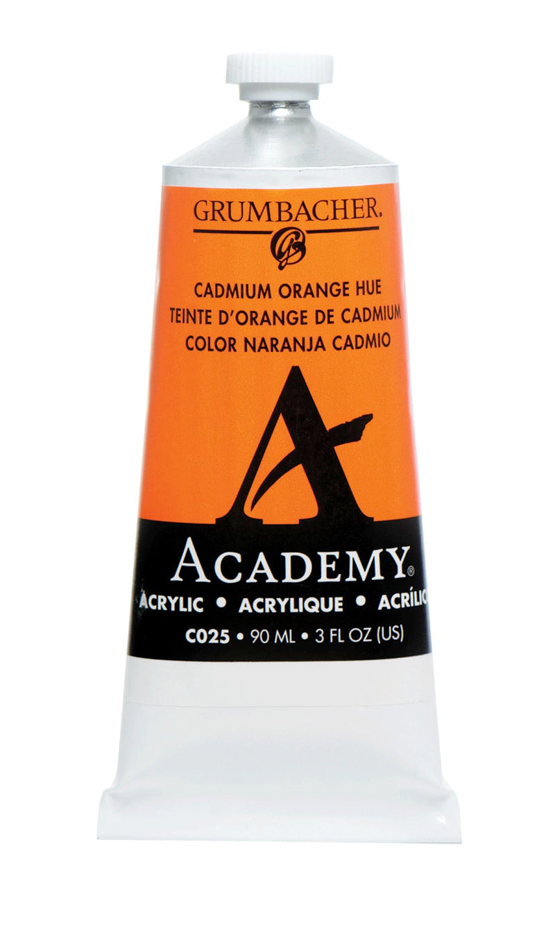 GRUMBACHER Academy Acrylic Paint, 3 Fl Oz (Pack of 1), Cadmium Orange, 3 Ounces