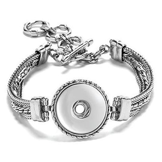 TGB Brands Ginger Snaps SMALL 1-Snap Multi Chain Bracelet | Adjustable, Interchangeable, Customizable & Adjustable Snap Jewelry Collection | Button Charms for Necklaces & Bracelets | Standard Size | SN90-63