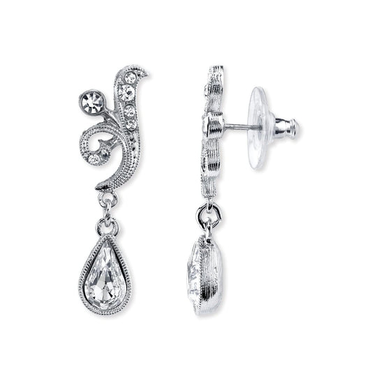 1928 Jewelry Crystal Teardrop Earrings