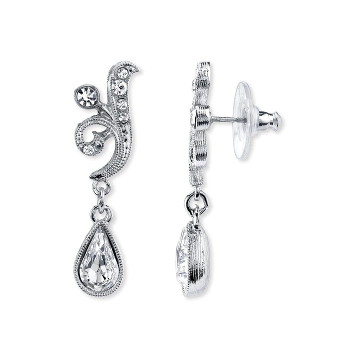 1928 Jewelry Crystal Teardrop Earrings