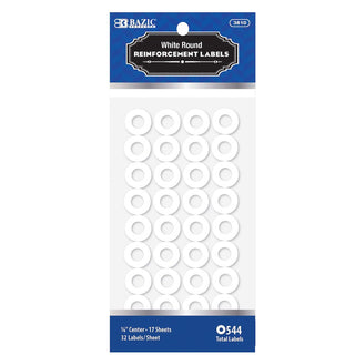 BAZIC White Round Reinforcement Label (544/Pack)