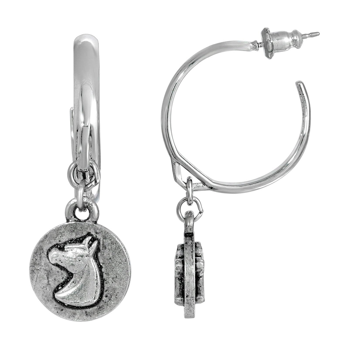 1928 Jewelry Company Earring, 1.6"L X 0.5"W, Silver