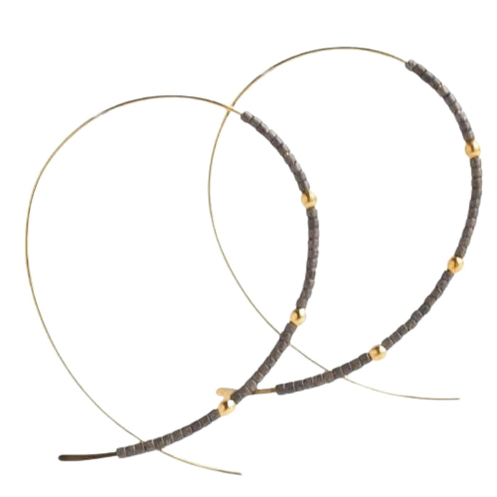 Lenny & Eva Earring, Graphite, Gold Plated