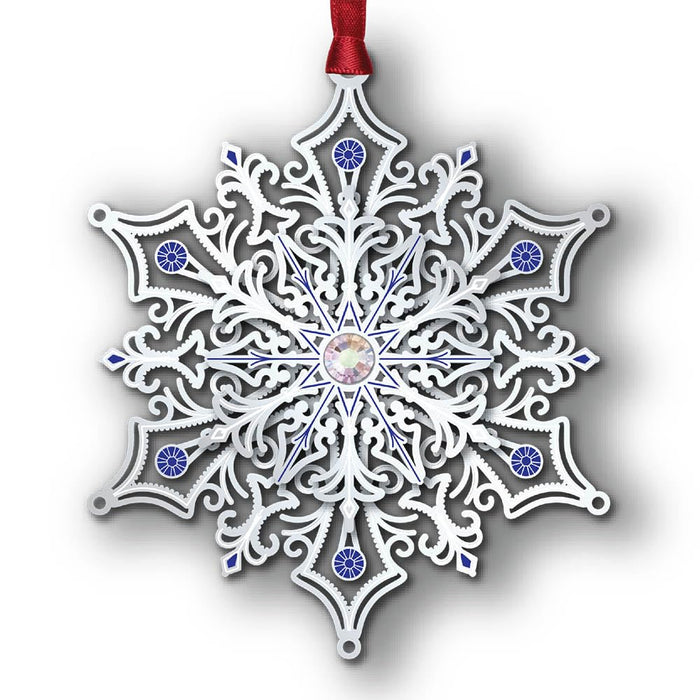 Beacon Design Glittering Silver Snowflake Ornament