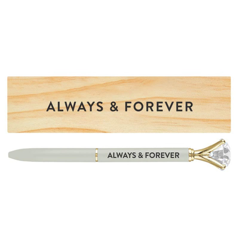 Santa Barbara Design Studio Wedding Gifts Gem Refillable Pen Wood Boxed Gift Set, 1-Piece, Always &amp; Forever