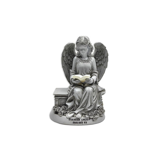 OrnamentallyYou Figurine, 10", Guardian Angel Reading Book Garden Statue, 10" So