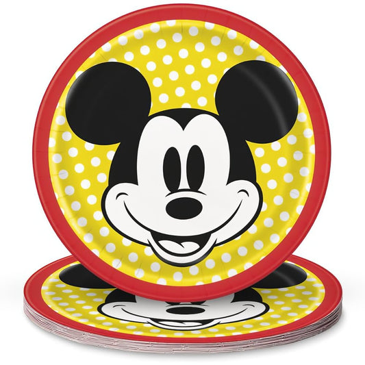 Unique Industries Unique Disney Mickey Mouse Round Dessert Paper Plates 7", 8 Pcs