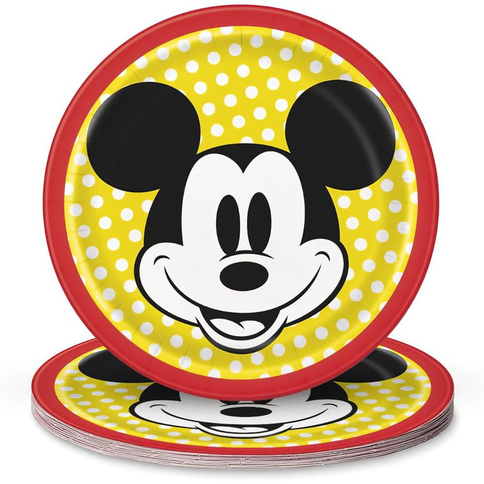 Unique Industries Unique Disney Mickey Mouse Round Dessert Paper Plates 7", 8 Pcs