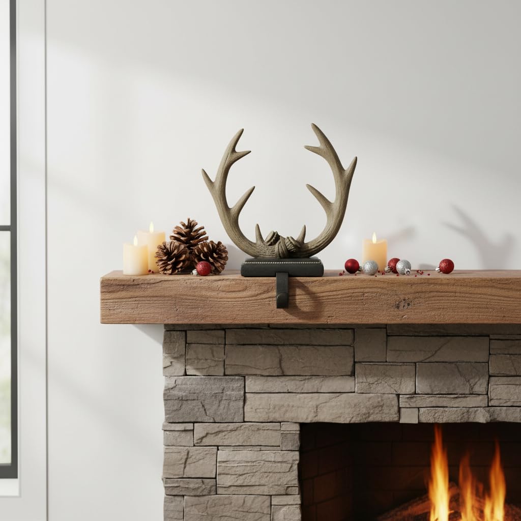Comfy Hour Joyful Holiday Collection 9" Dog Stocking Hanger Christmas Decor, Green, Polyresin