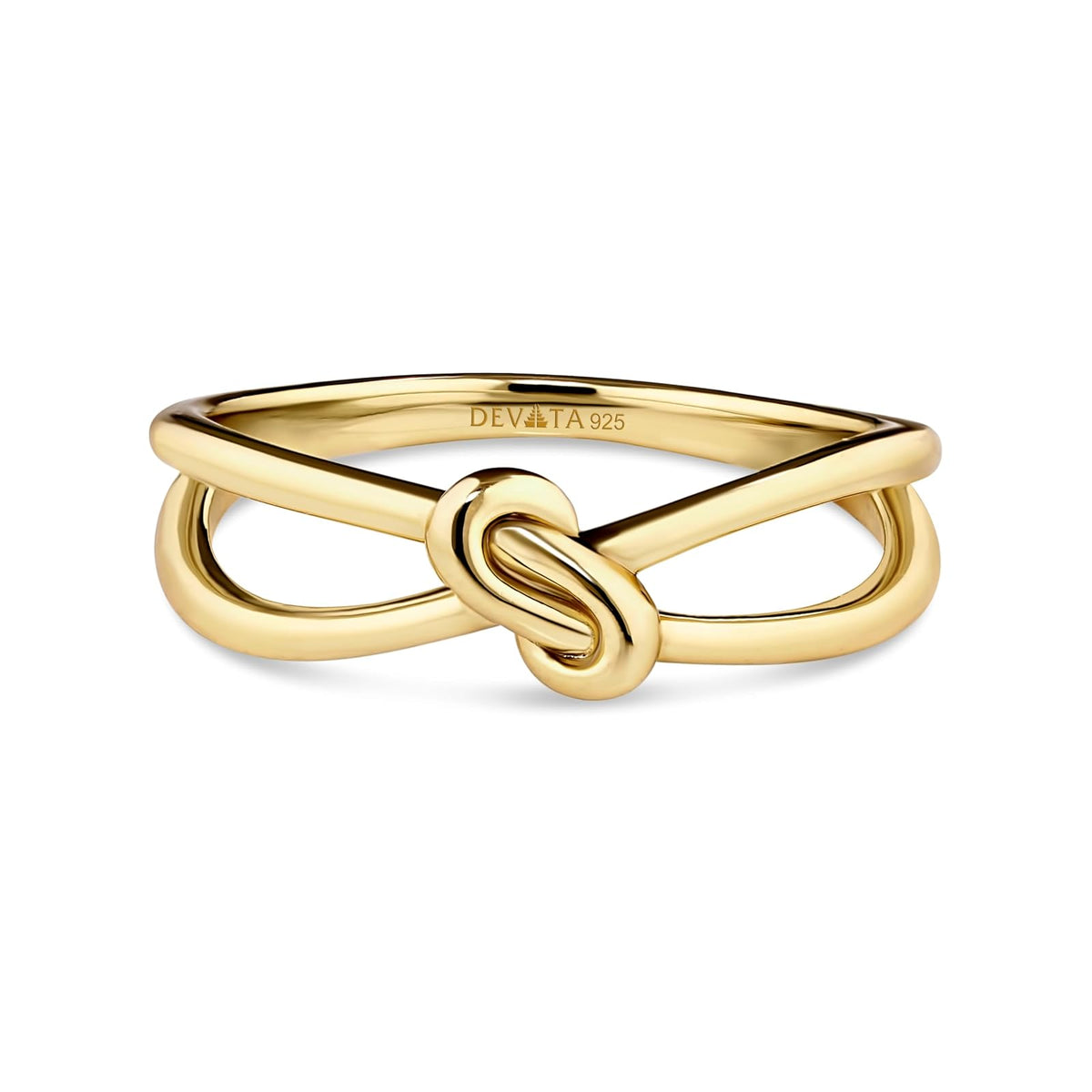 DEVATA Ring, 7, Gold Plated/Love Knot LVR7227