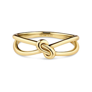 DEVATA Ring, 8, Gold Plated/Love Knot LVR7227