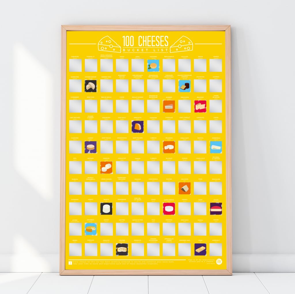 Gift Republic 100 Cheeses Bucket List Scratch Poster