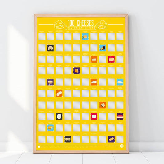 Gift Republic 100 Cheeses Bucket List Scratch Poster