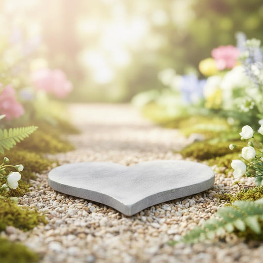 Comfy Hour Rustic Style Outdoor Collection Cast Iron Garden Stepping Stone - Heart, Beige