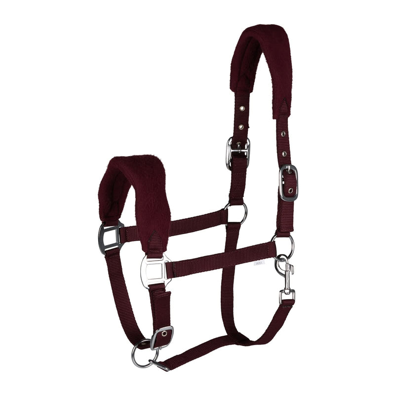 HORZE Kiel Halter with Fleece - Dark Red - Cob