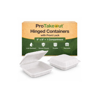 ProTakeOut Food Storage Container, 8 x 8 inches, White