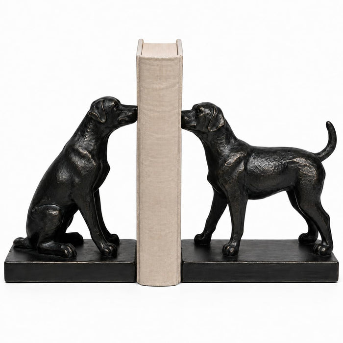 Comfy Hour Farmhouse Home Decor Collection 7" Length 6" Height Set of 2 Labrador Dogs Bookends Art Bookend, 1 Pair, Antique Effect, Copper, Polyresin