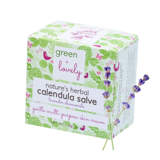 Green+Lovely Nature's Herbal Calendula Salve (Lavender Chamomile), Eczema Cream, Eczema Ointment, Intensive Moisturizer for Sensitive Skin, Green + Lovely - 2 oz