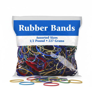 0.5 lb Assorted Rubber Bands, Multicolor Office Supplies
