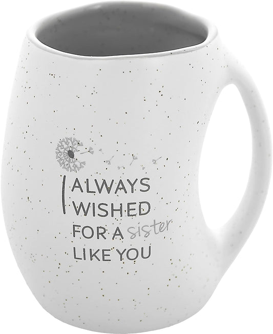 Pavilion - I Always Wished For A Sister Like You 16 ounce Large Coffee Cup - Hand Warmer Coffee Mug, Huggable Hand Warming Mug, Sister Gift Ideas, Sister Mug, Gray