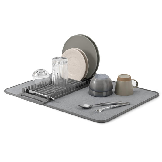 Umbra 330720-149 UDRY Drying Rack and Microfiber Dish Mat, 24 x 18 Charcoal