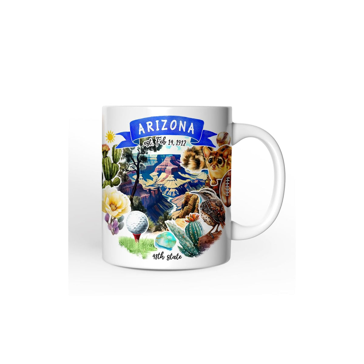 OrnamentallyYou Drinking Cup, 12 Ounces, Artistic Arizona State Themes and Landm