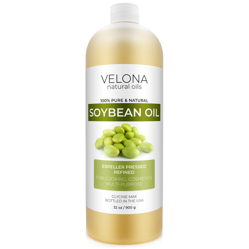 velona Soybean Oil - 32 oz | 100% Pure and Natural Carrier Oil | Refined | Cooking, Baking, Skin, Hair, Body & Face Moisturizing | Use Today - Enjoy Results