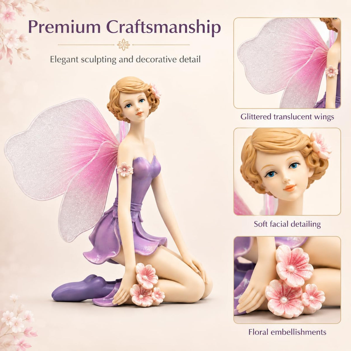 Comfy Hour Figurine, Compact, Pastel Violet Dress