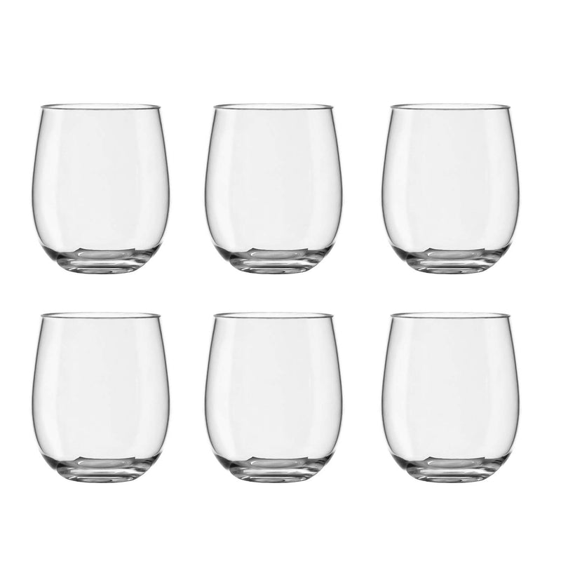 TarHong Montana Tritan Stemless Glass, 18 oz, Tritan Premium Plastic, Set of 6