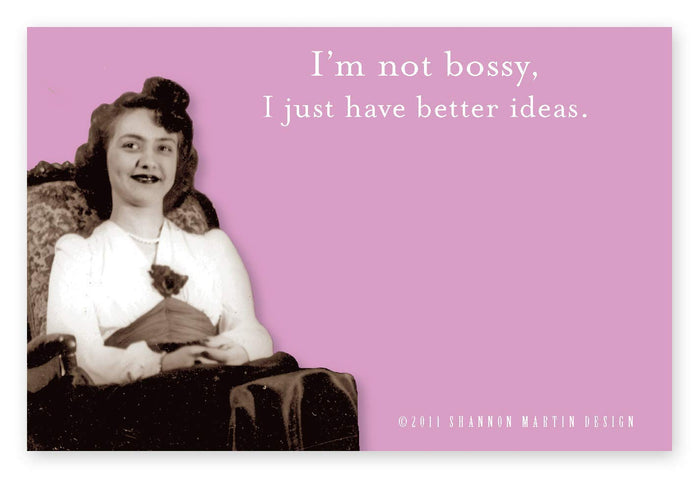 Shannon Martin Girl Designer Self Stick Note, 3.25 x 4.38 inches, Not Bossy
