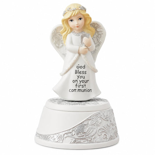 Comfy Hour 5.5 Inch First Communion Gifts, Angel Figurine Keepsake Box