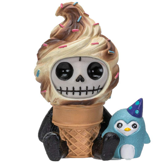 Pacific Trading Furrybones Summit Collection Softo Figurine Decorative Signature Skeleton Ice Cream Cone Costume 3 Inch Tall Collectible Statue