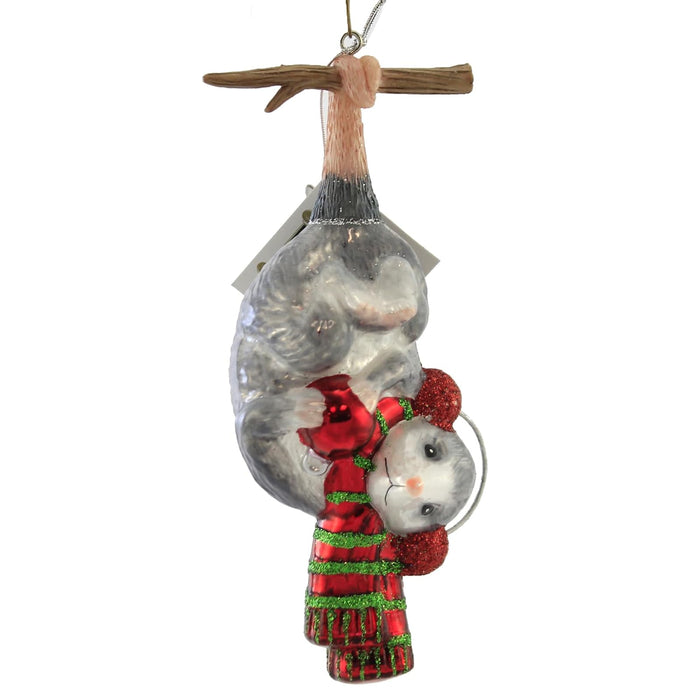 Kurt Adler NB1581 Noble Gems Hanging Christmas Possum Ornament, 5-inch High, Glass