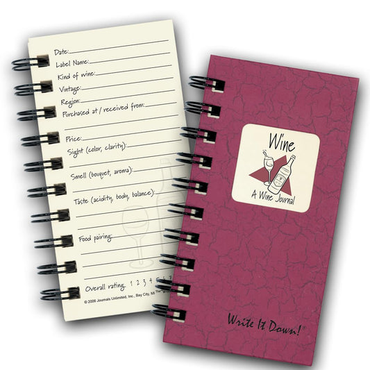 Journals Unlimited 1 X Wine, A Wine Journal - MINI Cranberry Hard Cover