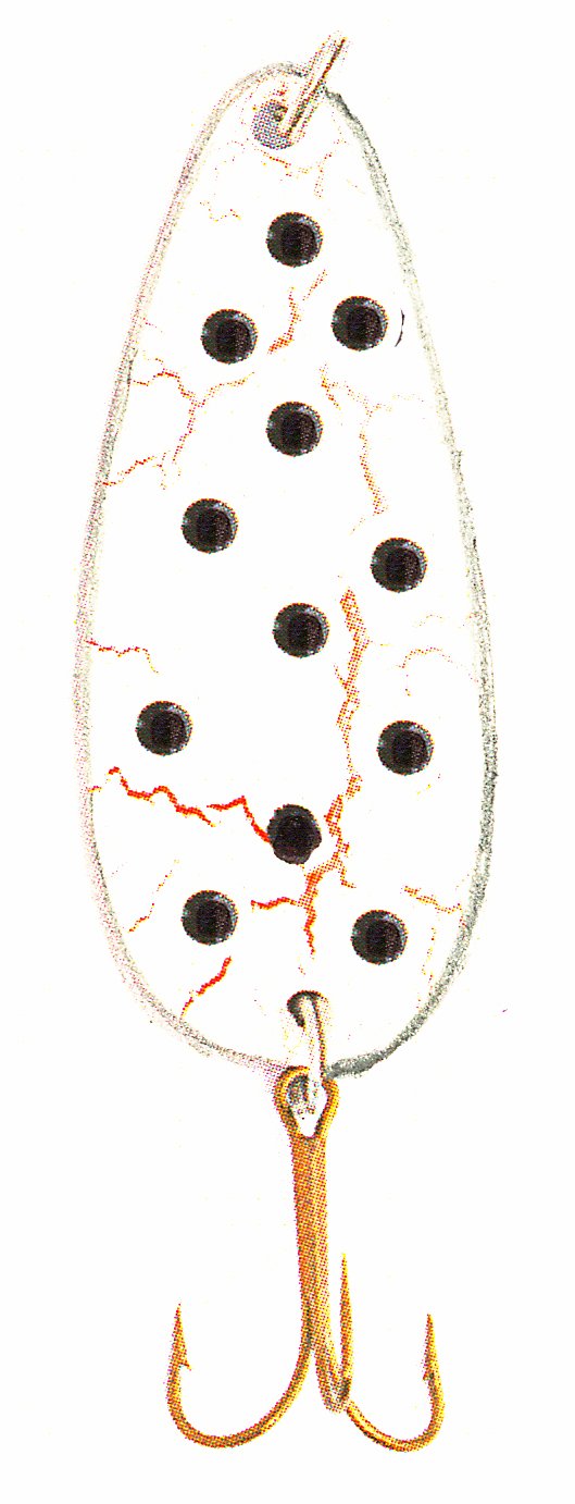 Adamsbuilt Sierra Spoon Lure, Bleeding White/Black Dot, 1/2-Ounce
