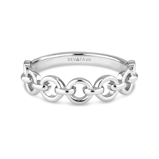 DEVATA Ring, 7, Silver 925/Cable Link DRM8151